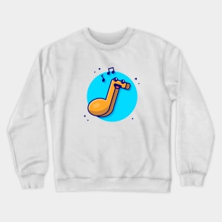 Cute Kawaii Music Note Cartoon Vector Icon Illustration (2) Crewneck Sweatshirt